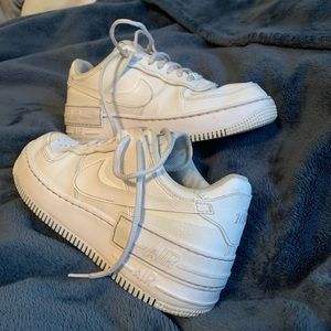 White Nike Air Force 1 Shadows Size 9